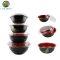 Mikrowavierbare schwarze Poke Donburi Food Verpackung Reisschale